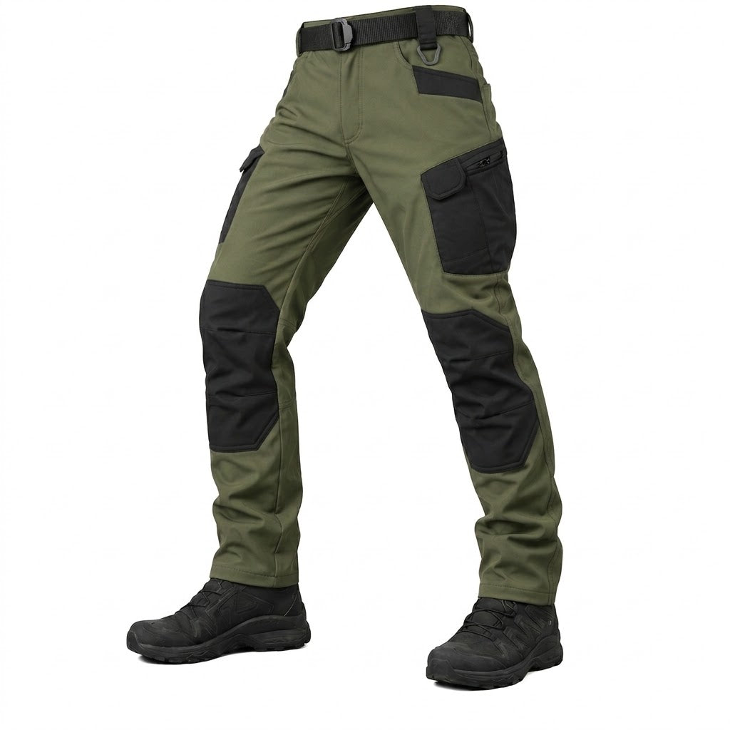 Men's Softshell Fleece-Lined Reinforced Water-Resistant Tactical Trousers