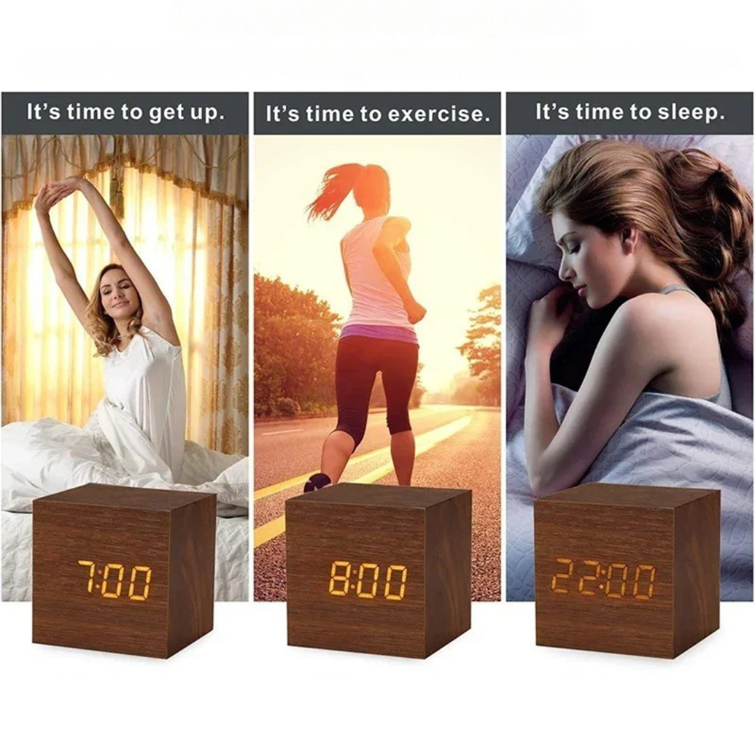 Thrives Outdoor | Timbrik Square Wooden Digital Clock