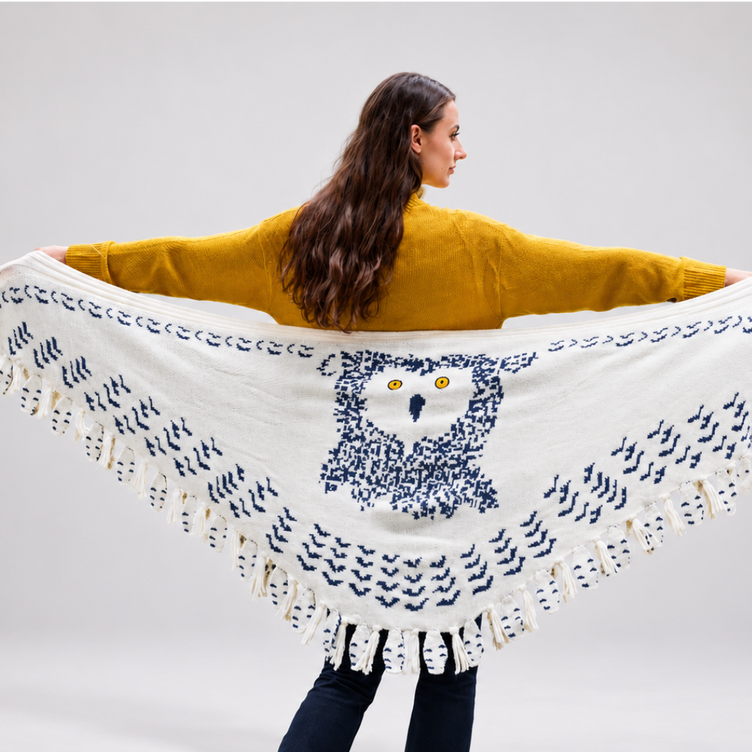 Thrives Outdoor | Owl Knitted Shawl