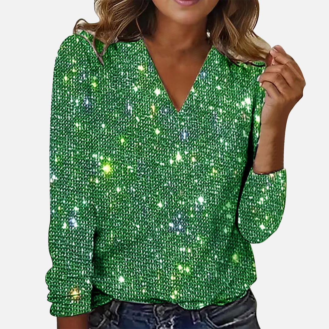 Emma - Diamond Blouse with V-Neck