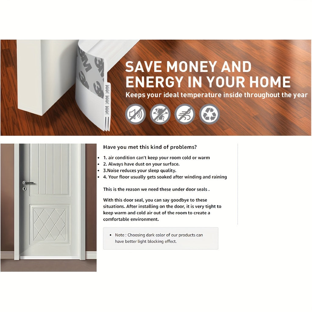 Door Draft Stopper - Silicone Door Scraper with Strong Adhesive and Sound Insulation