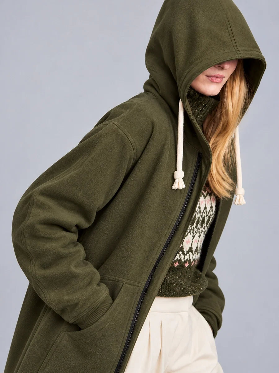 Longline Zip-Up Casual Jacket for Everyday Layering
