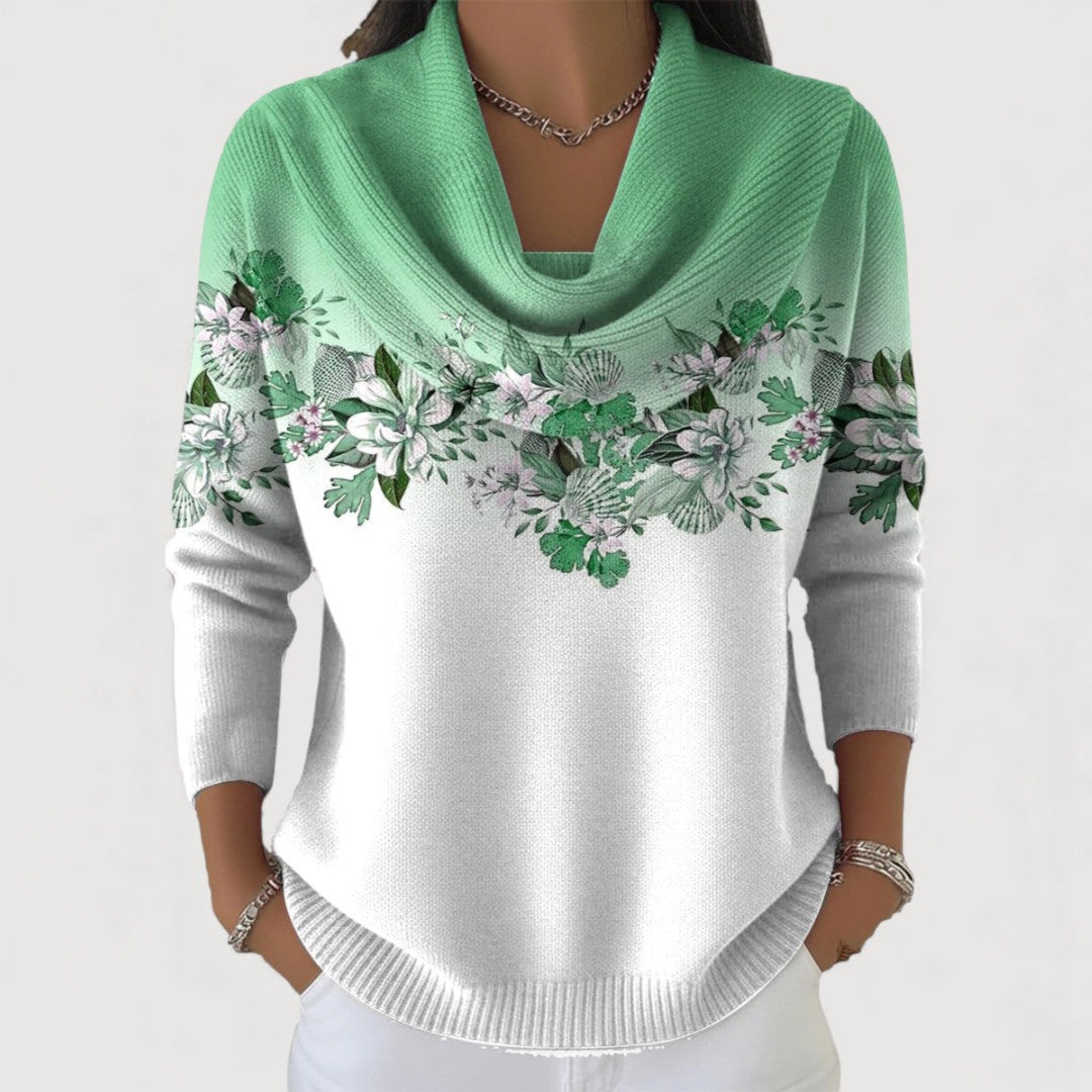 Floral Turtleneck Sweater