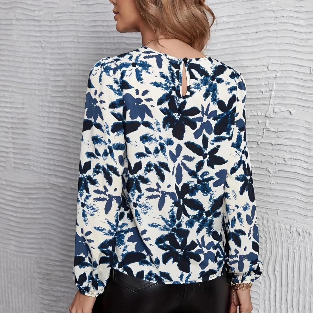 Floral Print Long Sleeve Blouse