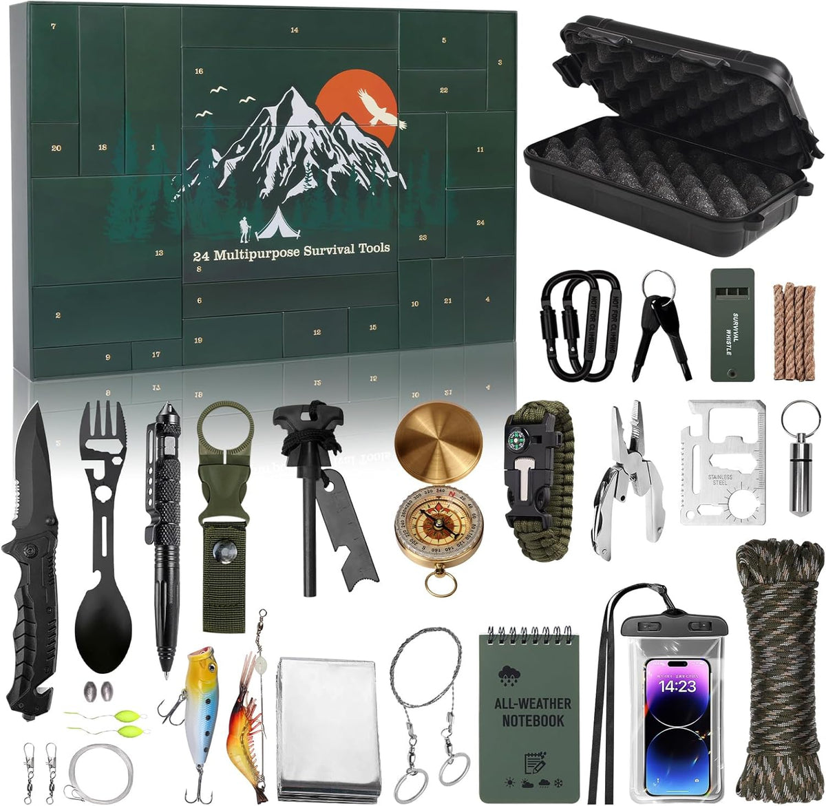 Survival Advent Calendar 2026 with 24 Outdoor Equipment Pieces
