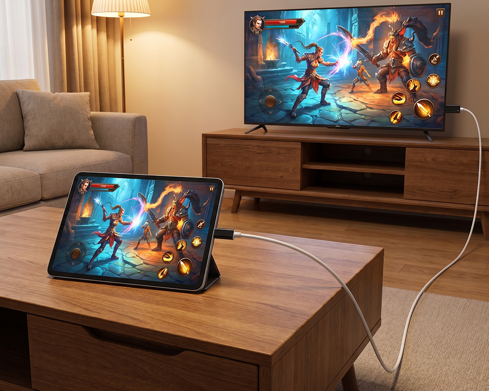 USB-C to HDMI Adapter Cable – Stream, Play and Charge Simultaneously – For Switch, Mobile and Tablet