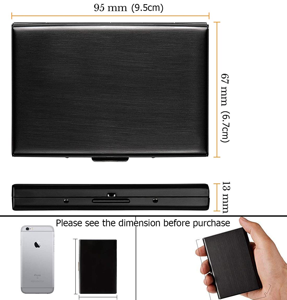 RFID Blocking Metal Card Holder, Ultra Slim Stainless Steel Business Credit Card Case