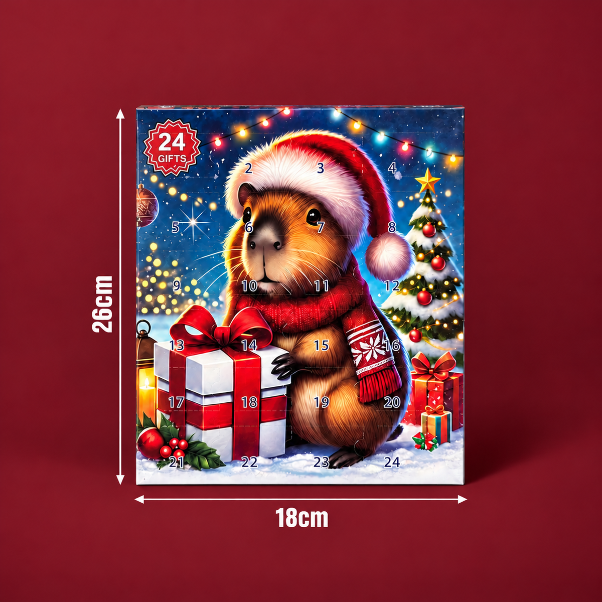 24-Day Capybara Christmas Advent Calendar - 24 Cute Mini Figures