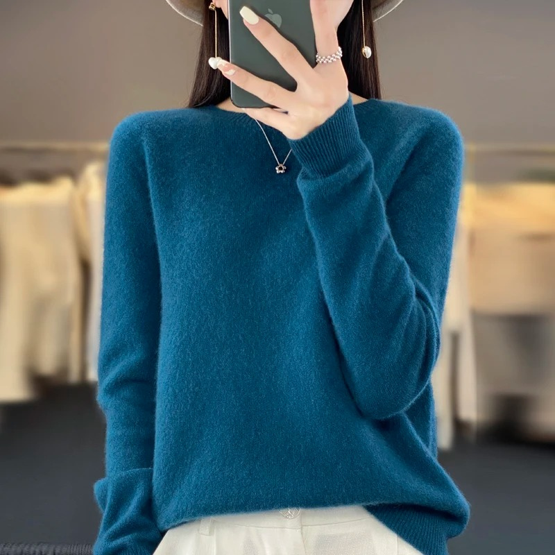 Cashmere Pullover Women's Stylish Round Neck, Soft & Comfortable