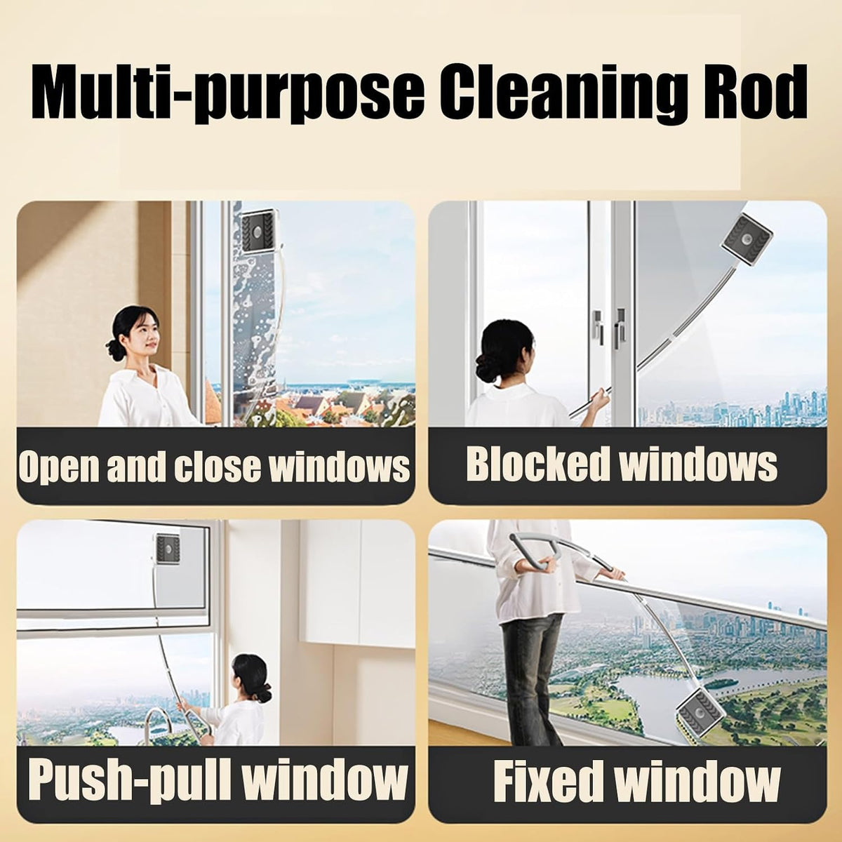 Dual Mode Extendable Window Cleaning Tool