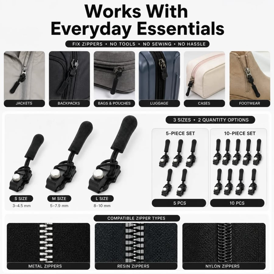 Universal Zipper Repair Tool | Instant Fix for Broken Zippers