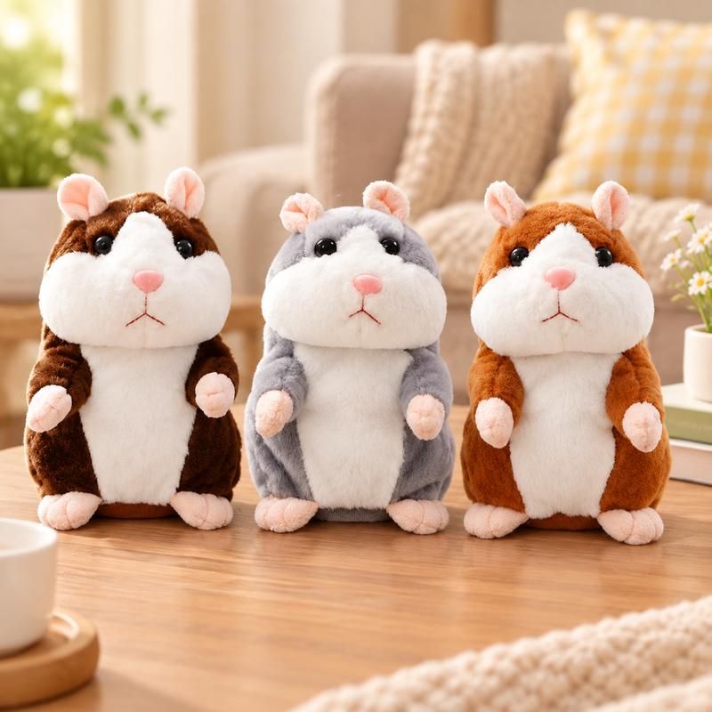Talking Hamster Plush, Repeats Voices and Shakes Head