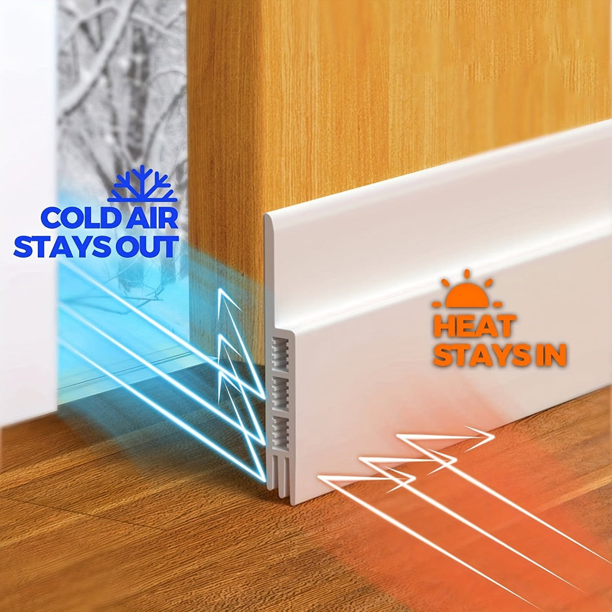 Door Draft Stopper - Silicone Door Scraper with Strong Adhesive and Sound Insulation