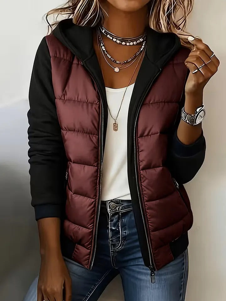 Women's Hooded Color-Block Jacket
