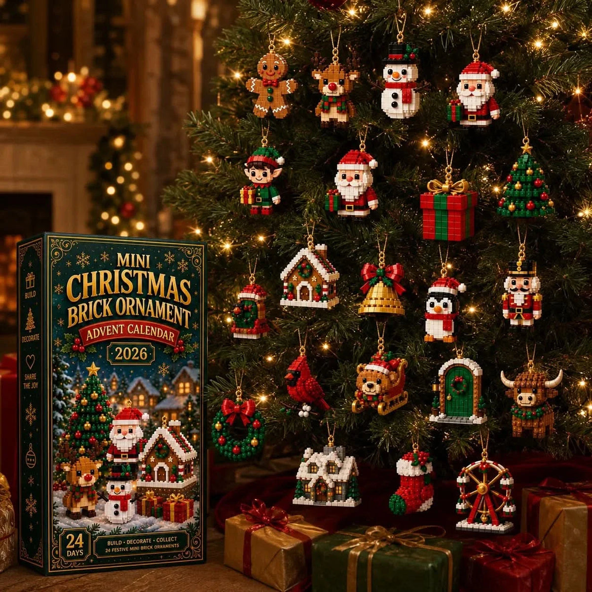 Buildable Christmas Brick Ornament Advent Calendar