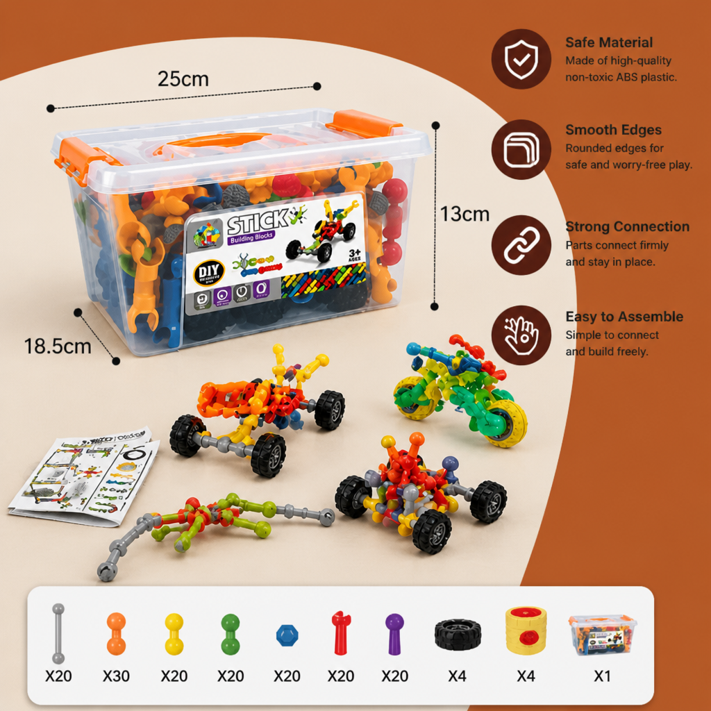 Educational DIY Building Set with Movable Joints
