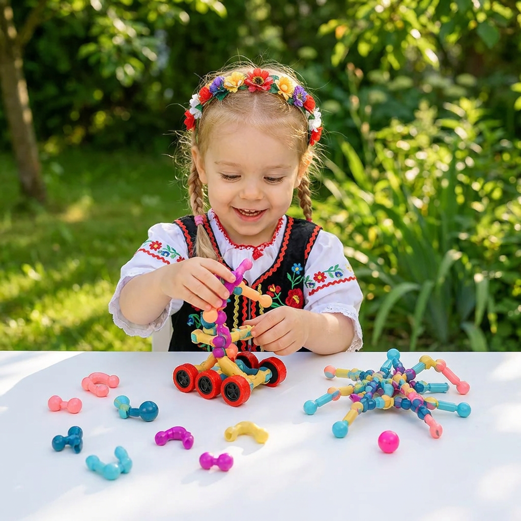 Educational DIY Construction Set with Movable Joints