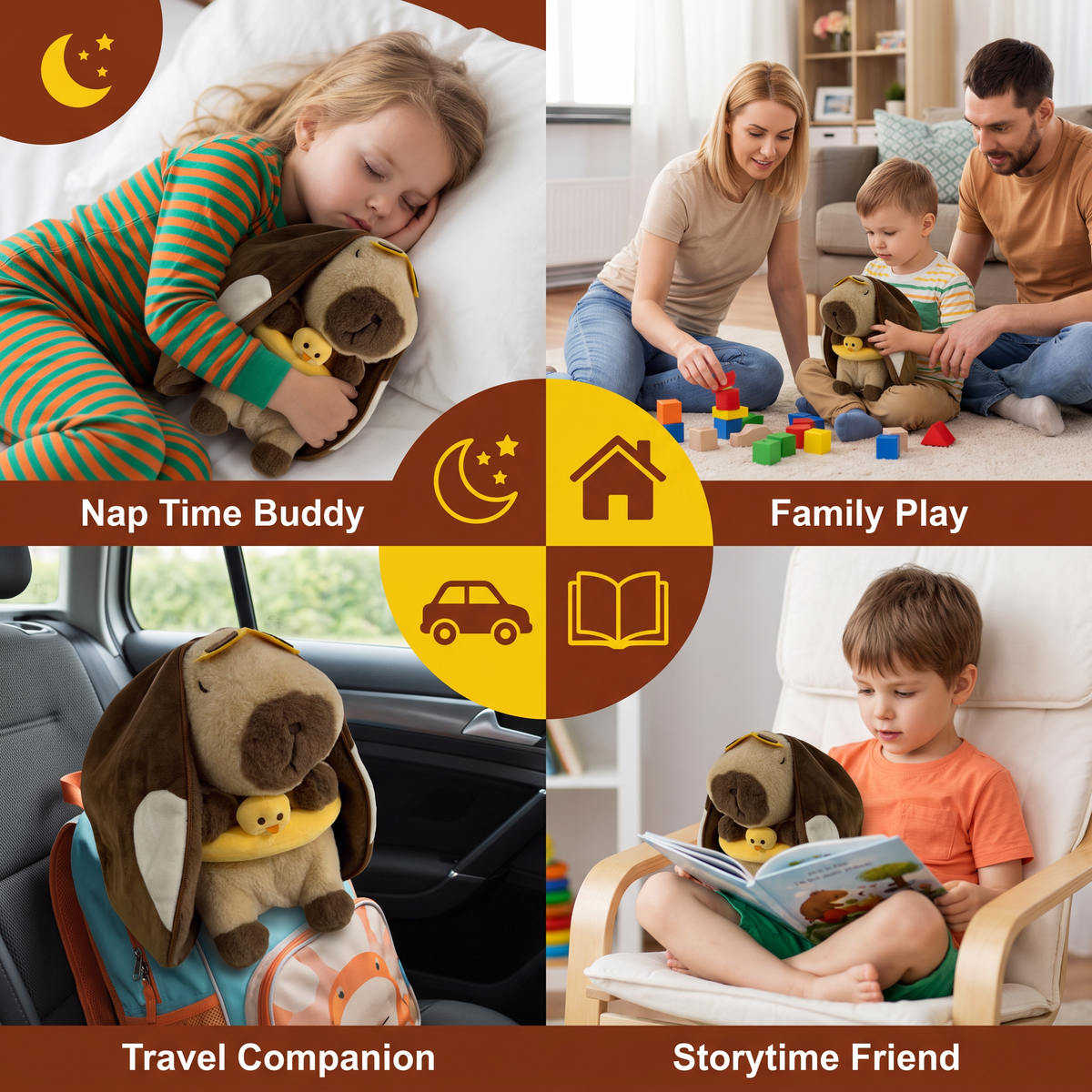 Breathing Capybara Plush Toy – Soft & Cuddly Sleep Companion