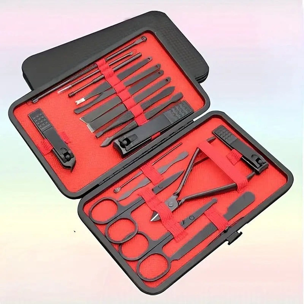 18 Piece Nail Clipper and Manicure Set with Hard Travel Case