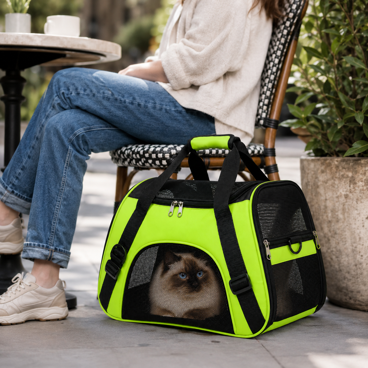 Thrives Outdoor | Petluxe Collapsible Mesh Pet Carrier Bag