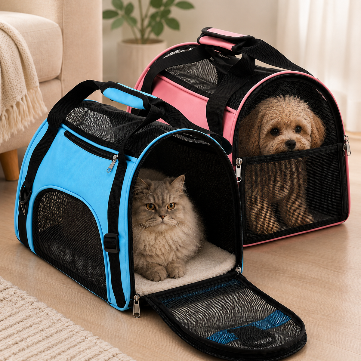 Thrives Outdoor | Petluxe Collapsible Mesh Pet Carrier Bag