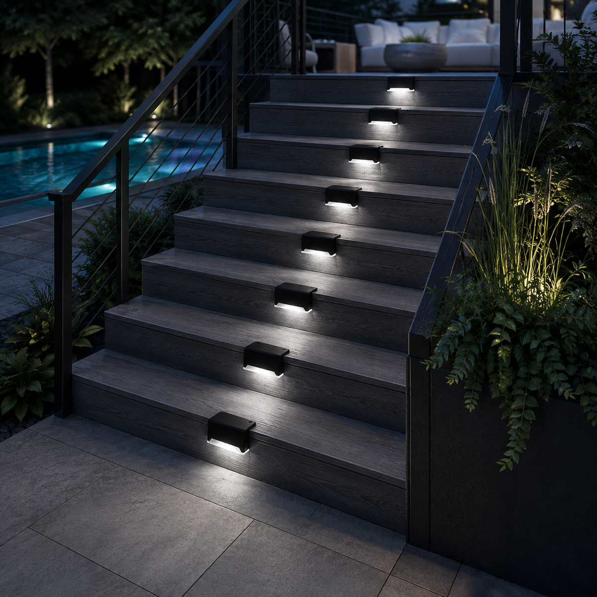 Thrives Outdoor | Soluxe Solar-Powered Outdoor Step Light