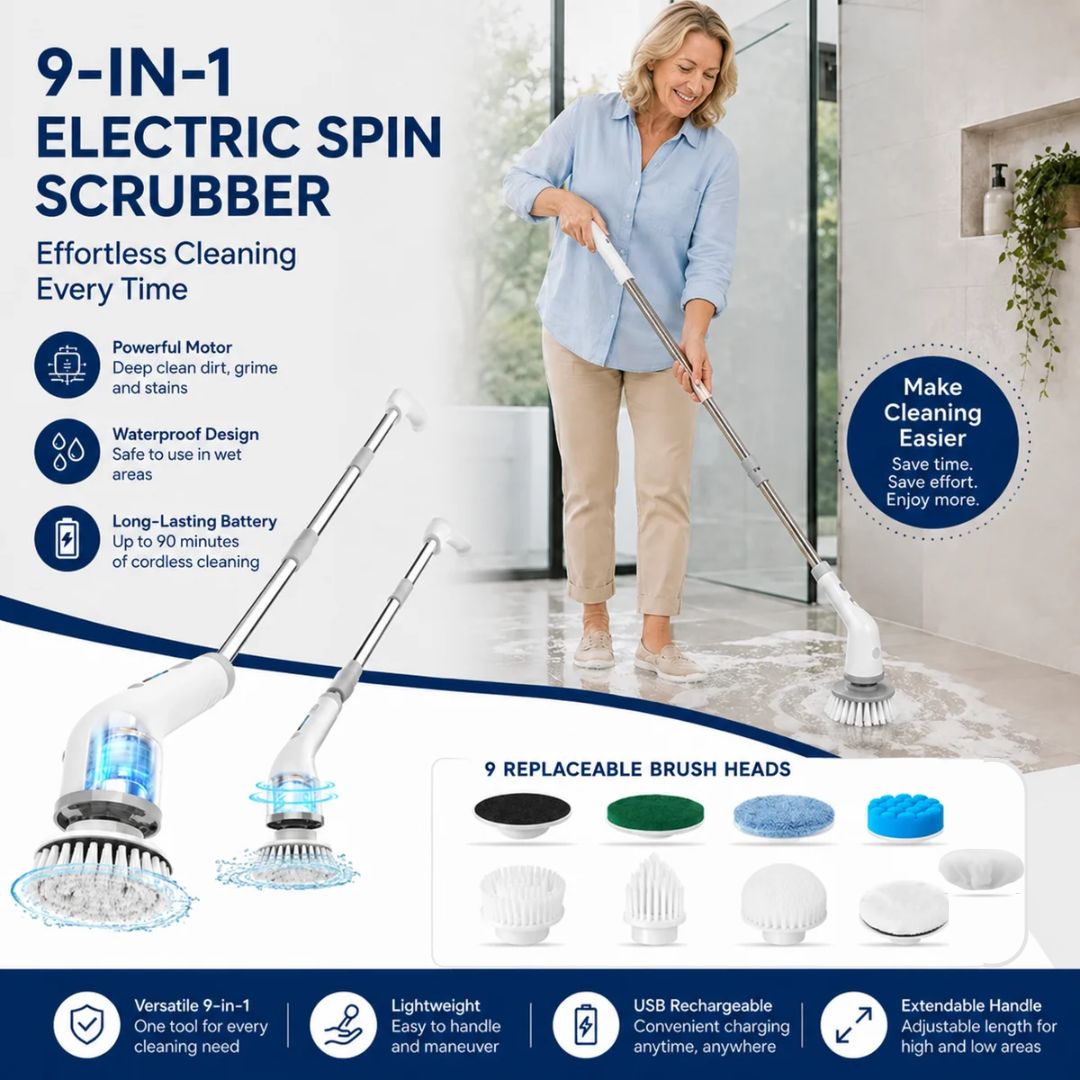 9-in-1 Extendable Bathroom Scrubber