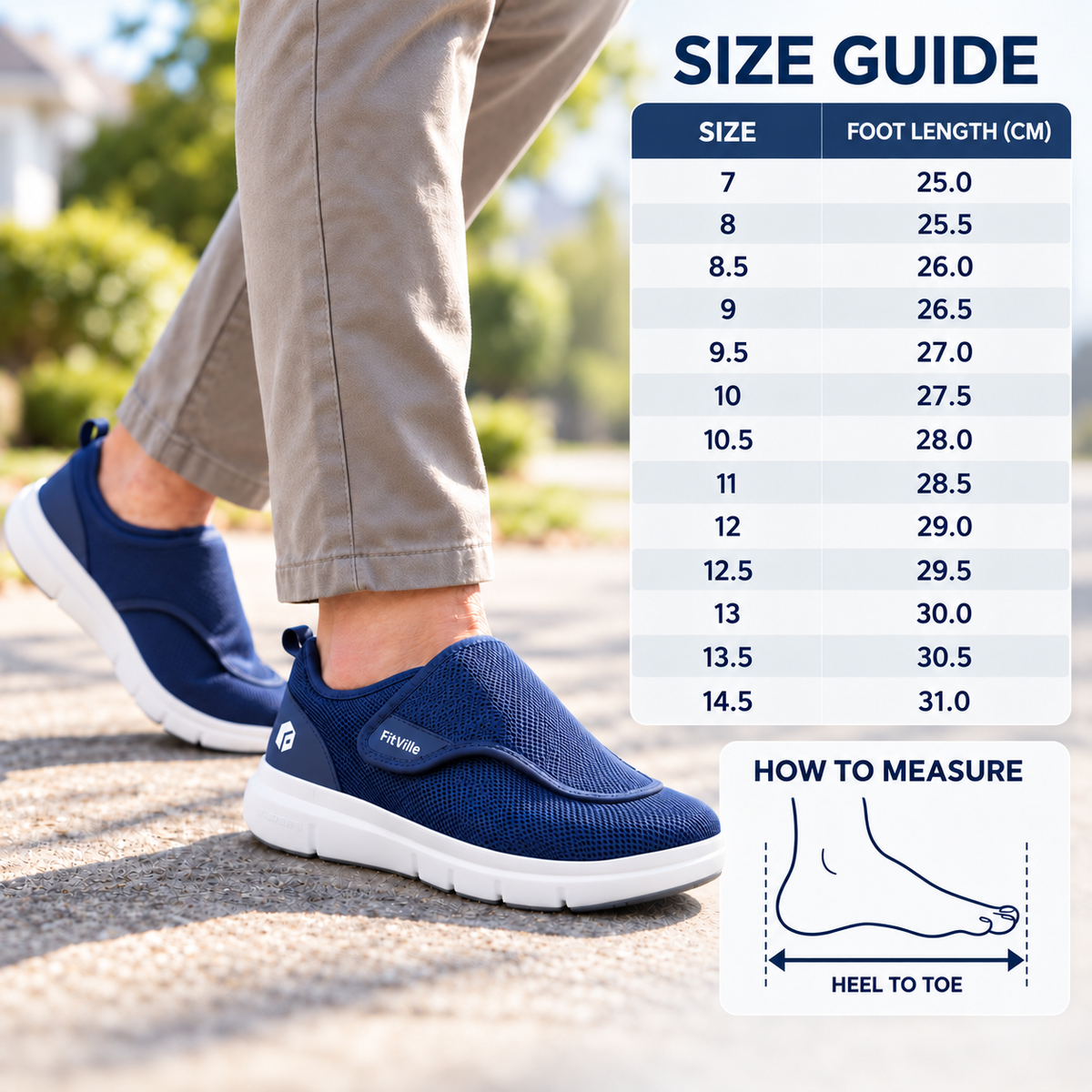 Thrives Outdoor | Widestryde Extra Wide Adjustable Walking Shoe for Men