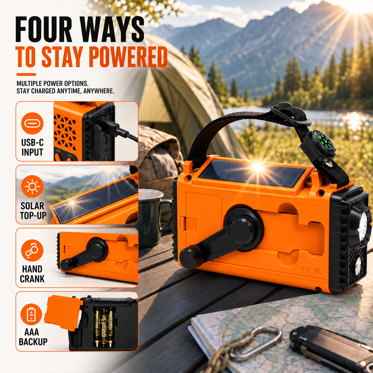 Thrives Outdoor | Crankoni Hand Crank Emergency Radio