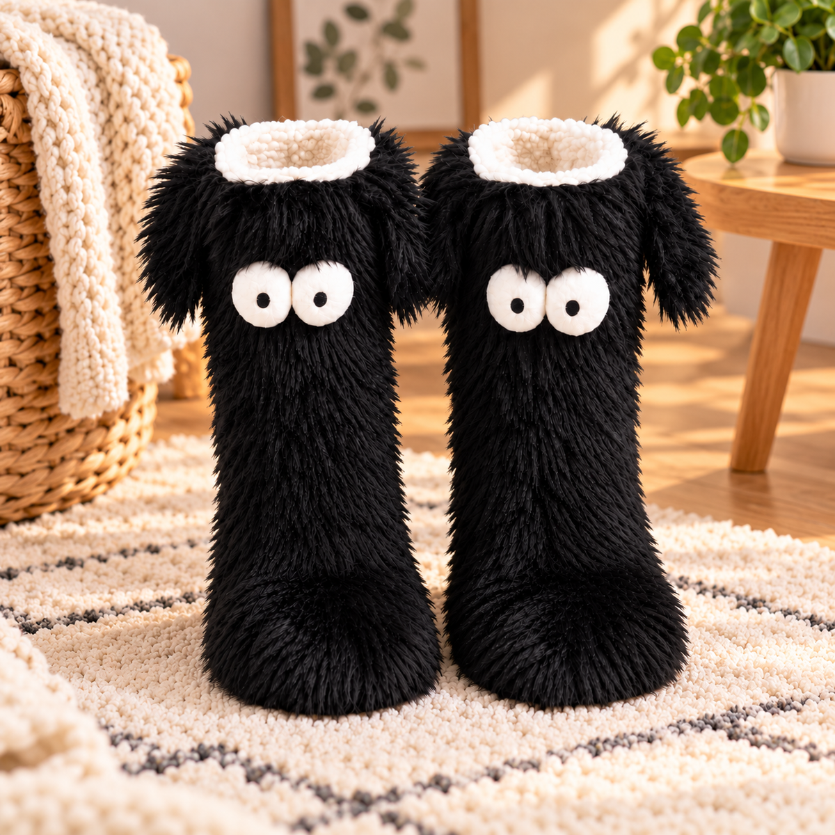 Fluffy Monster Slippers for Warm Feet