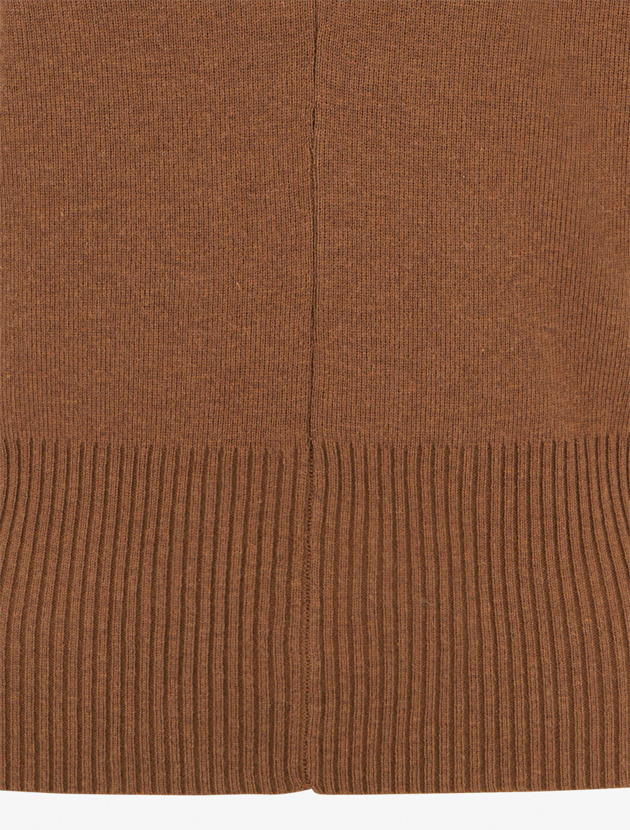 Fitted Ribbed Knit V-Neck Sweater