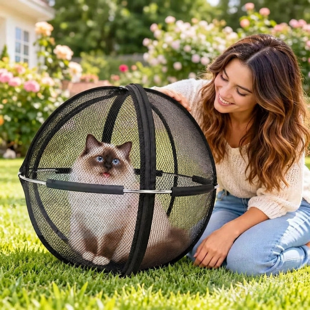 Pop-Up Rolling Cat Playpen