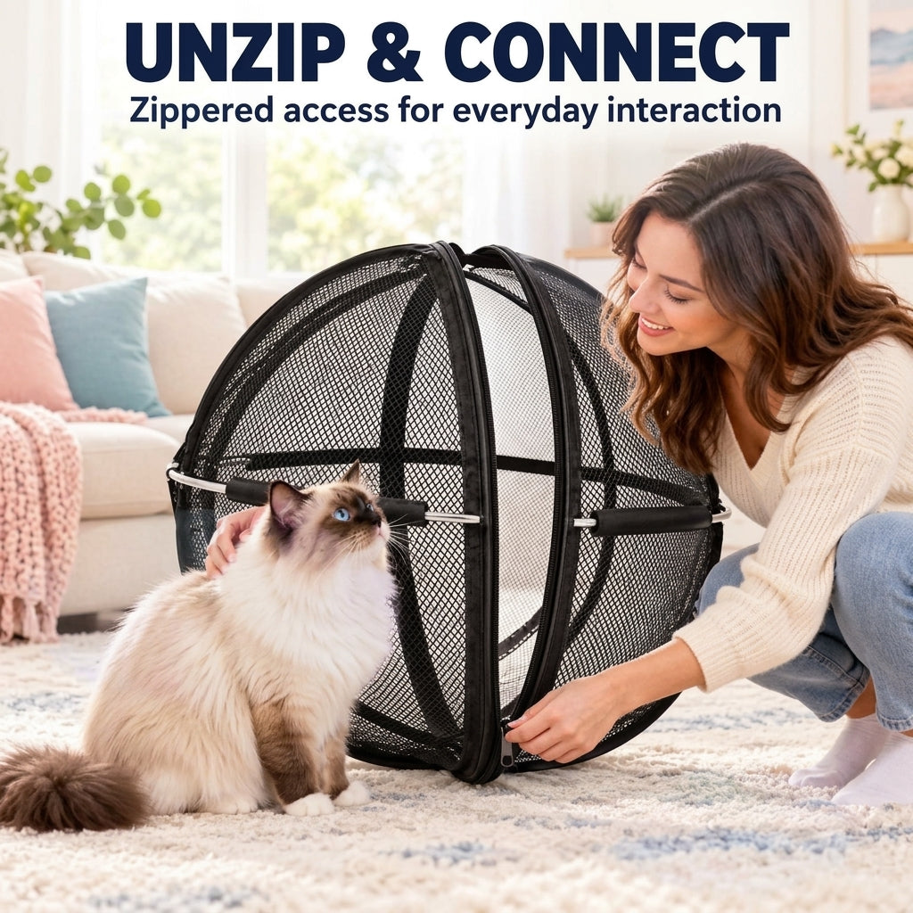 Pop-Up Rolling Cat Playpen
