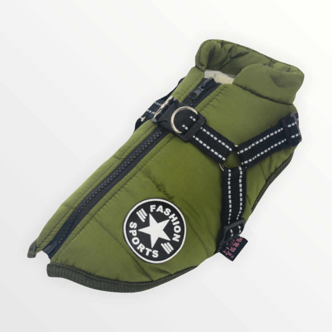Dog Jacket | Wind & Water Resistant | Integrated Harness