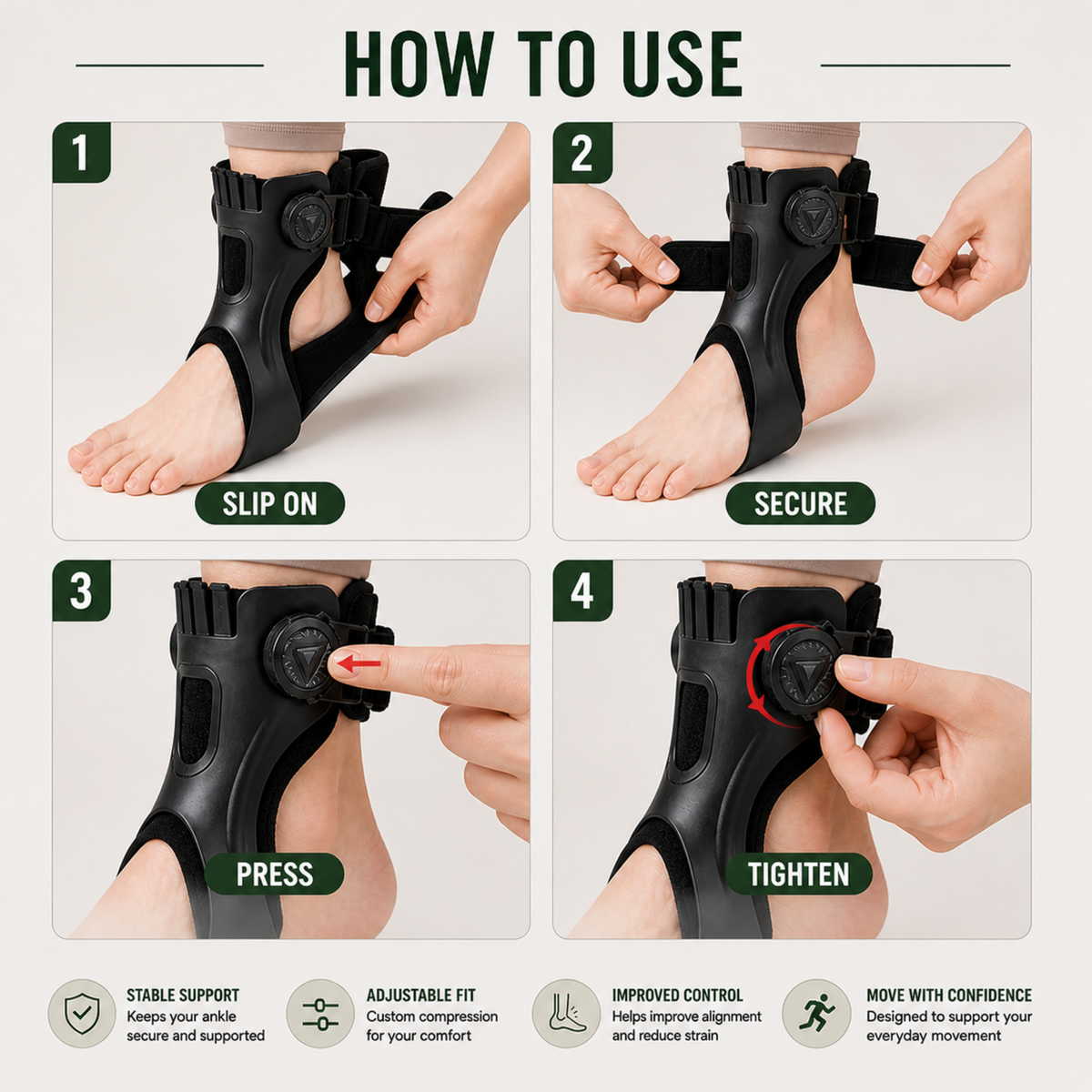 Thrives Outdoor | OrthoLift Adjustable Ankle Stabilising Brace