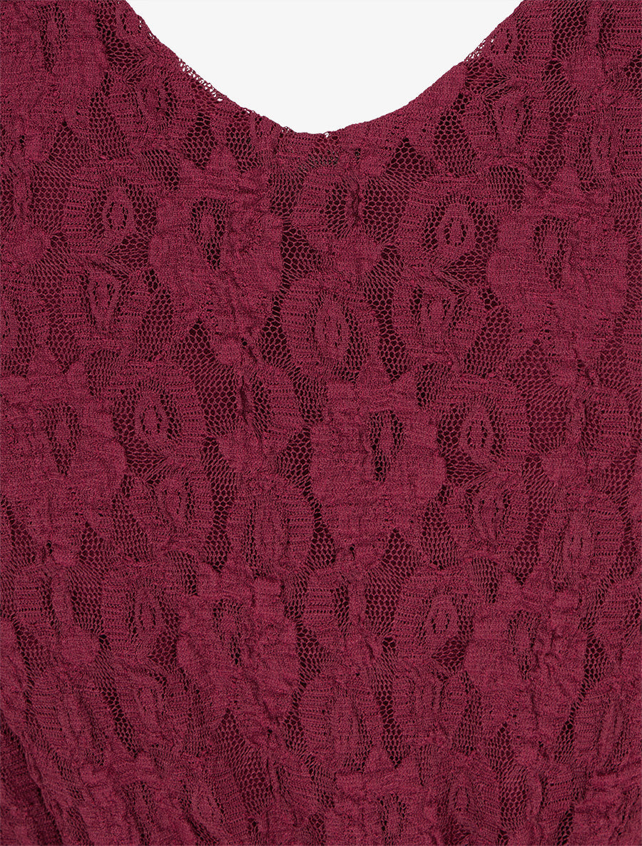 Flowing V-Neck Dress with Lace