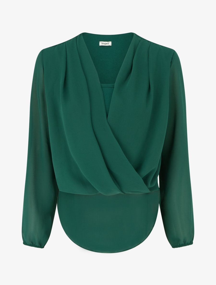 Voile Balloon Top with Long Sleeves
