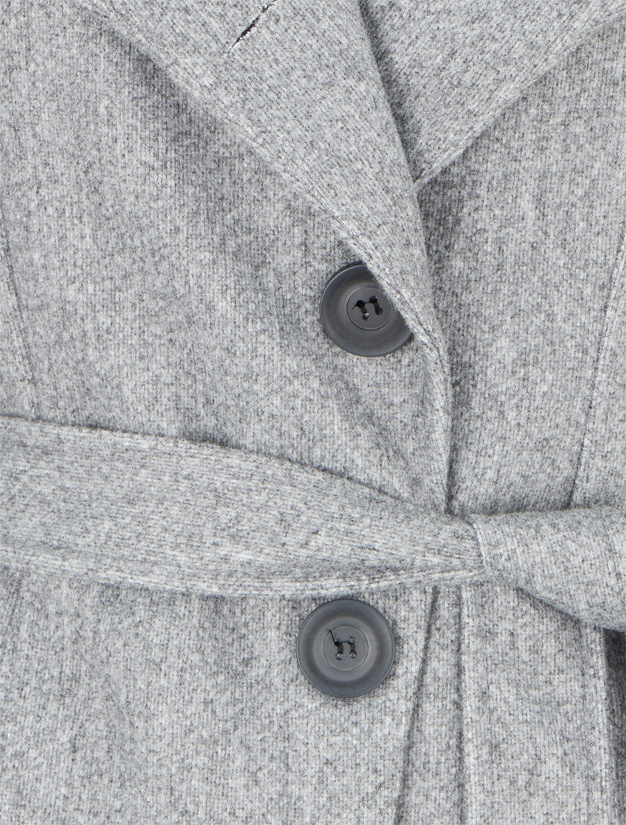 Long Belted Stand Collar Coat
