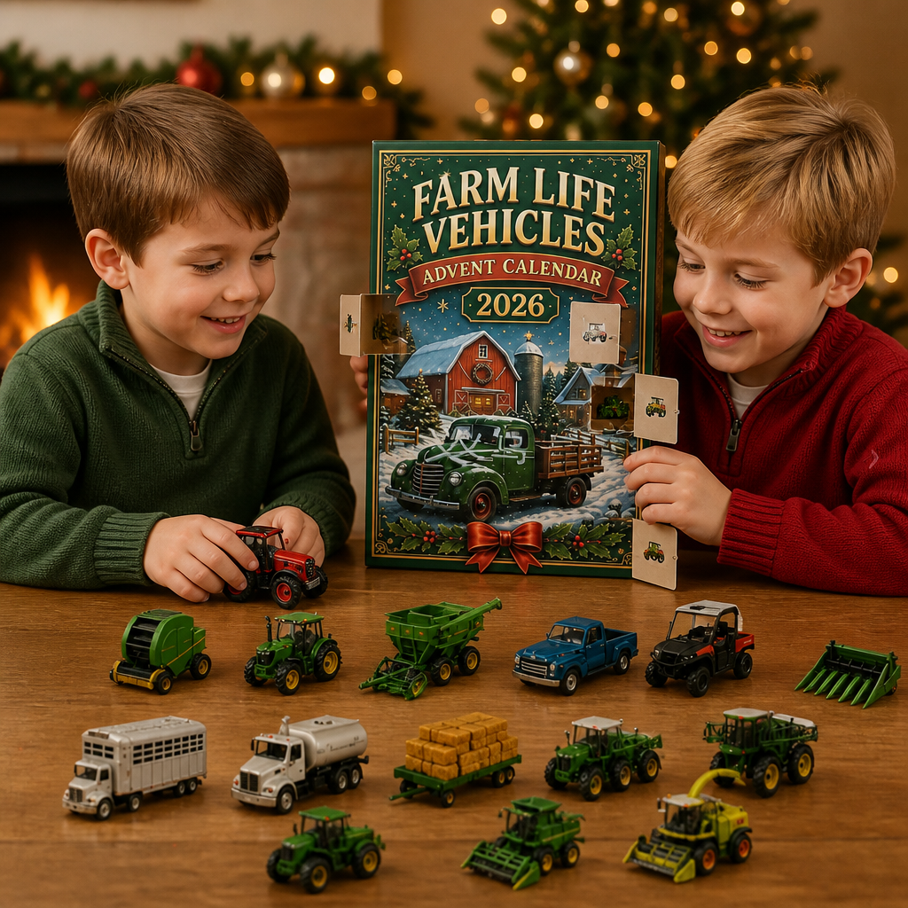 24-Day Christmas Advent Calendar with Farm Vehicles