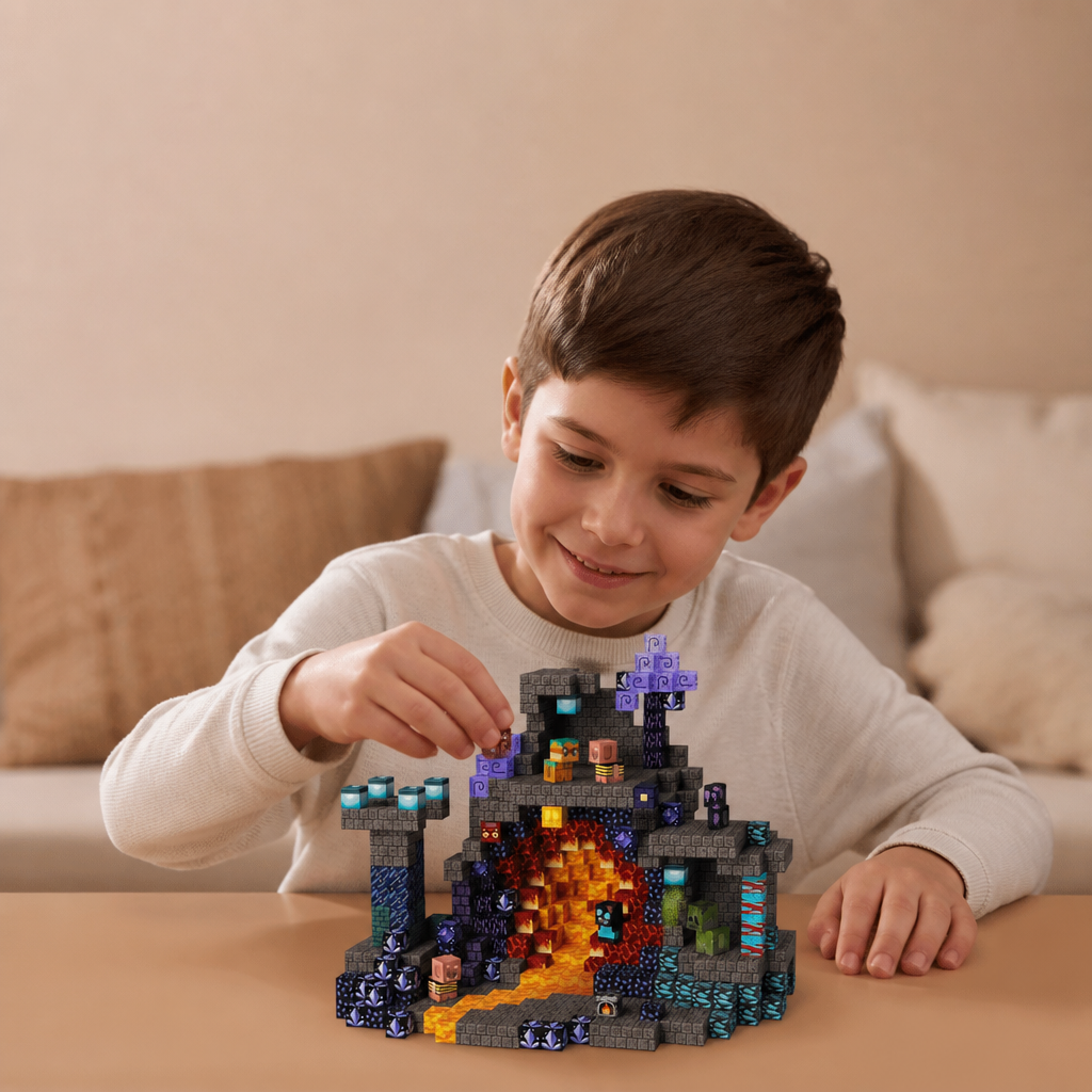 100-Piece Magnetic Building Block Cube Set – Montessori STEM Construction Toy for Children