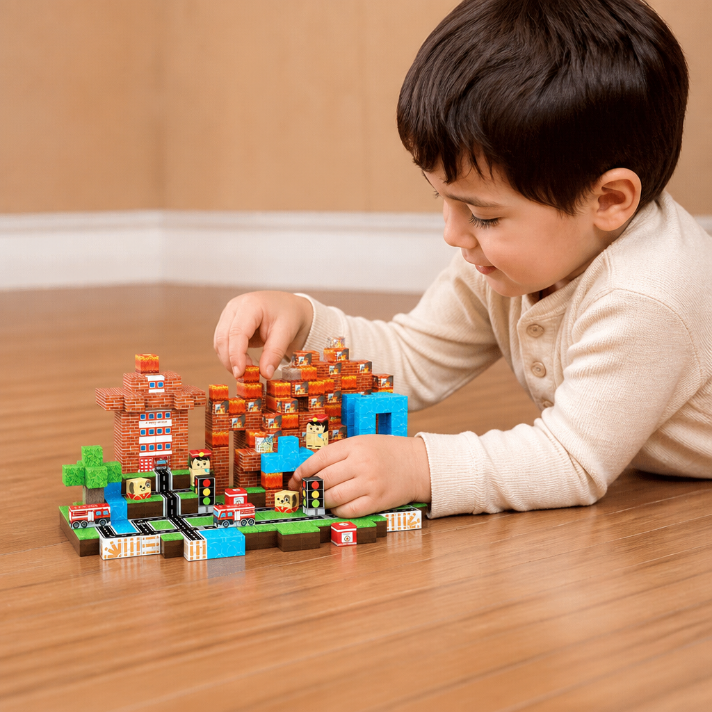 100-Piece Magnetic Building Block Cube Set – Montessori STEM Construction Toy for Children