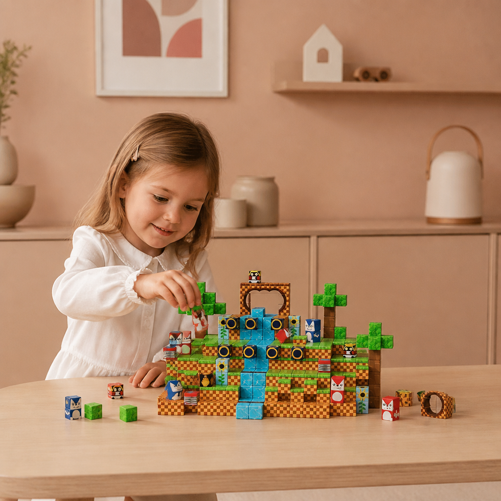 100-Piece Magnetic Building Block Cube Set – Montessori STEM Construction Toy for Children