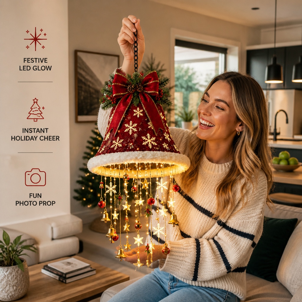Christmas Santa Hat Lights with LED String Decorations