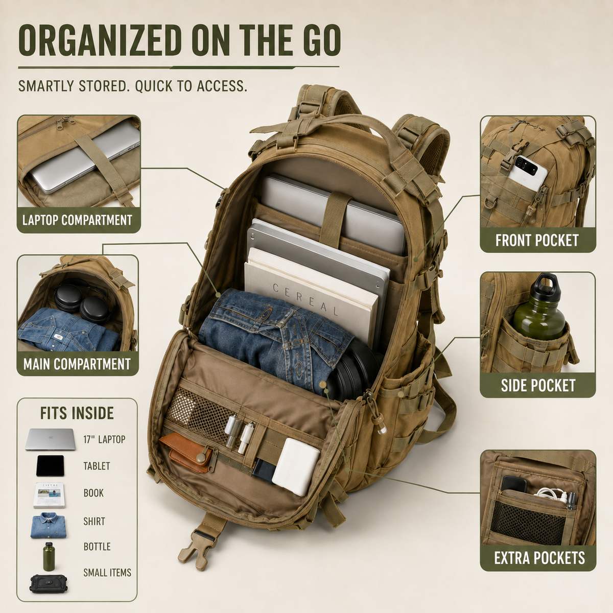 Thrives Outdoor | 40 Litre Tactical Backpack