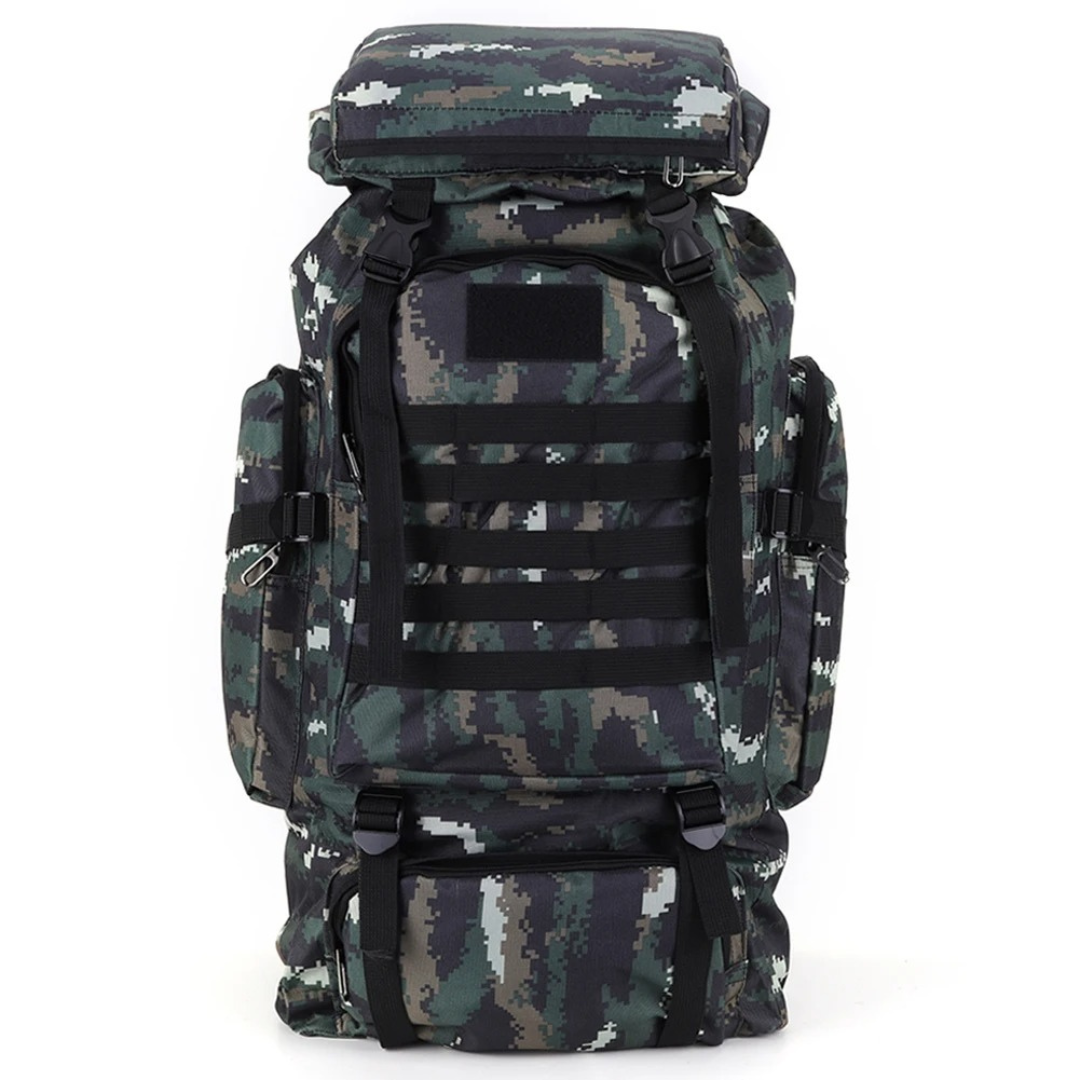 80 litre trekking backpack with MOLLE webbing and padded back