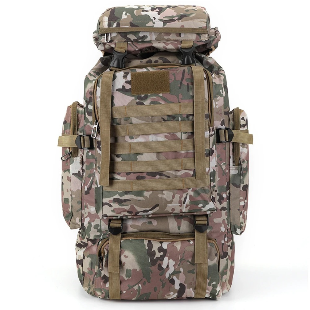 80 litre trekking backpack with MOLLE webbing and padded back
