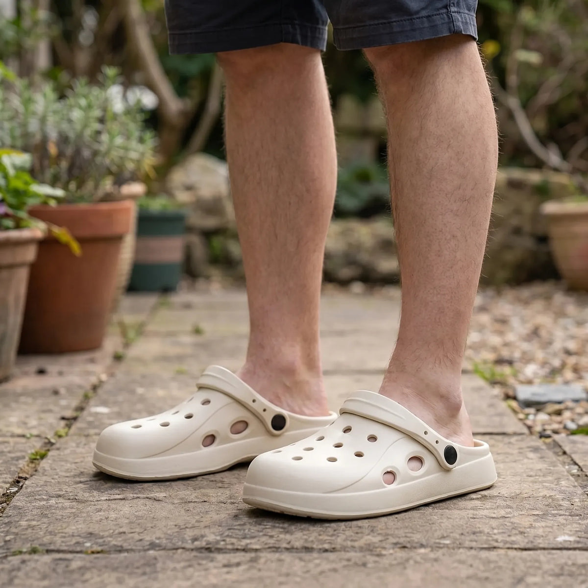 Garden clogs slip-on breathable wide toe box non-slip sole