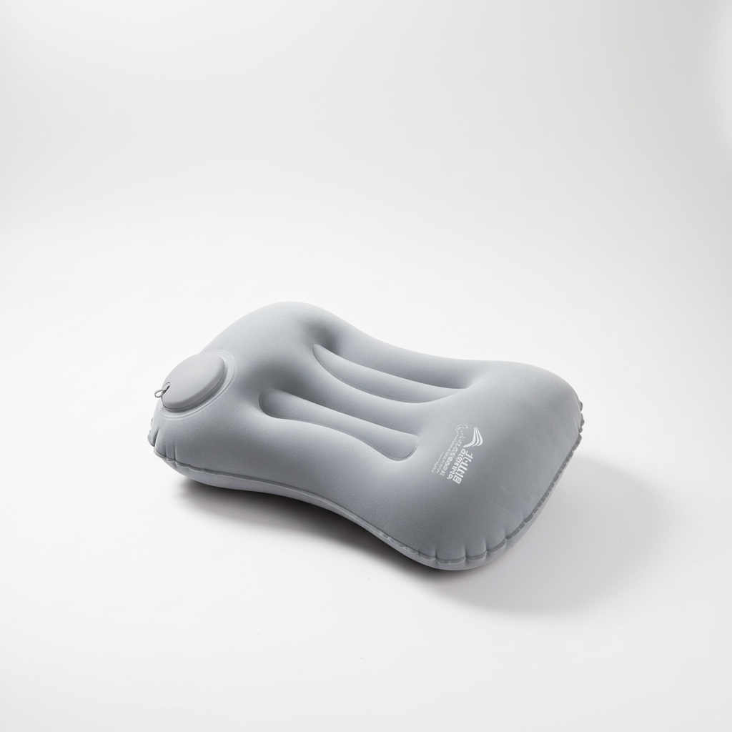 Ultralight inflatable travel pillow with contoured neck and lumbar support