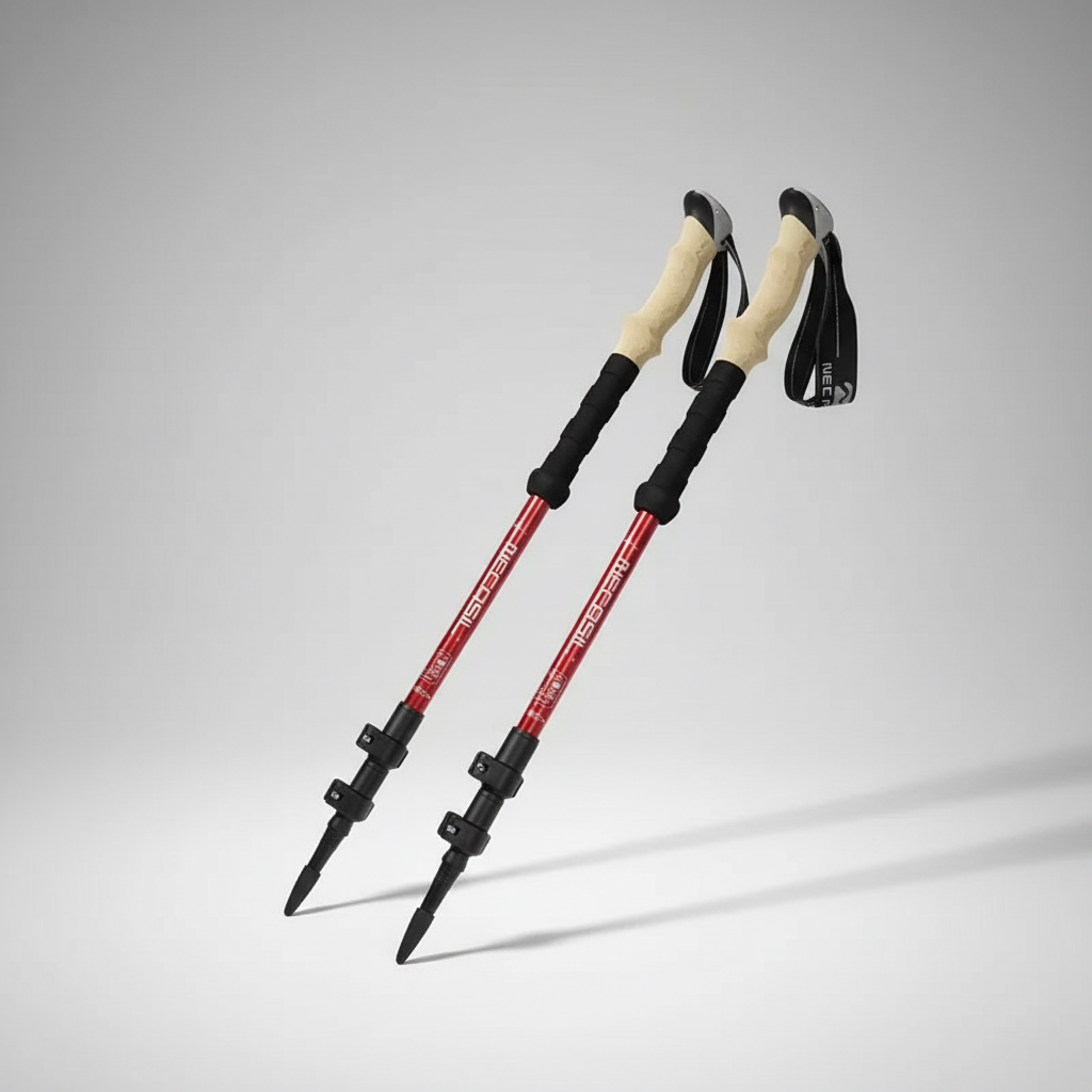 Ultralight trekking poles with telescopic design and quick-lock adjustment