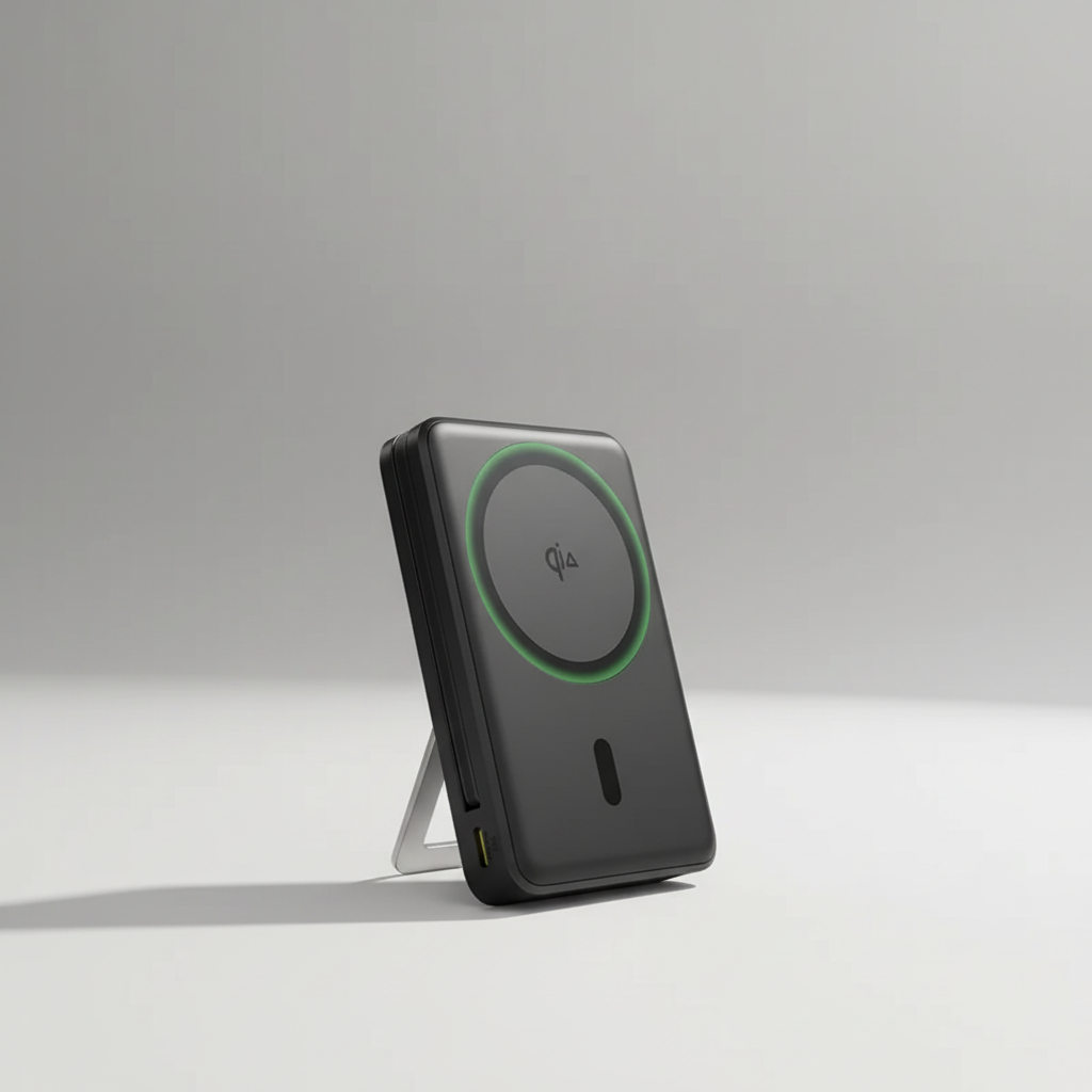 45W magnetic powerbank with wireless Qi2 charging and folding stand